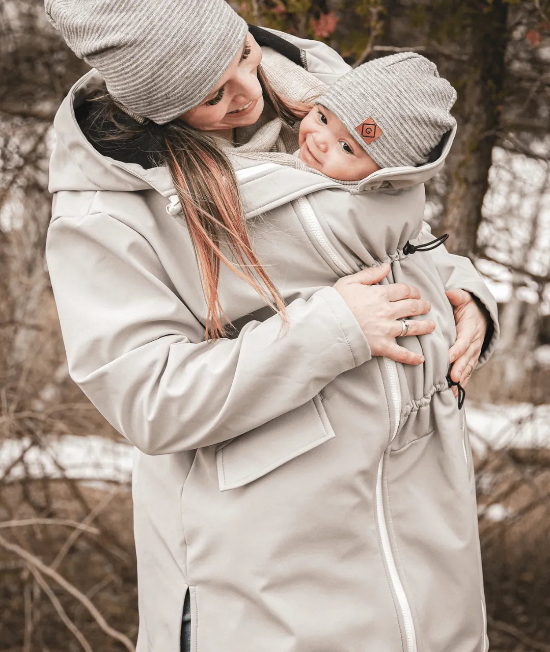 Mid season coat with extension for women Gustine Baby Carriers