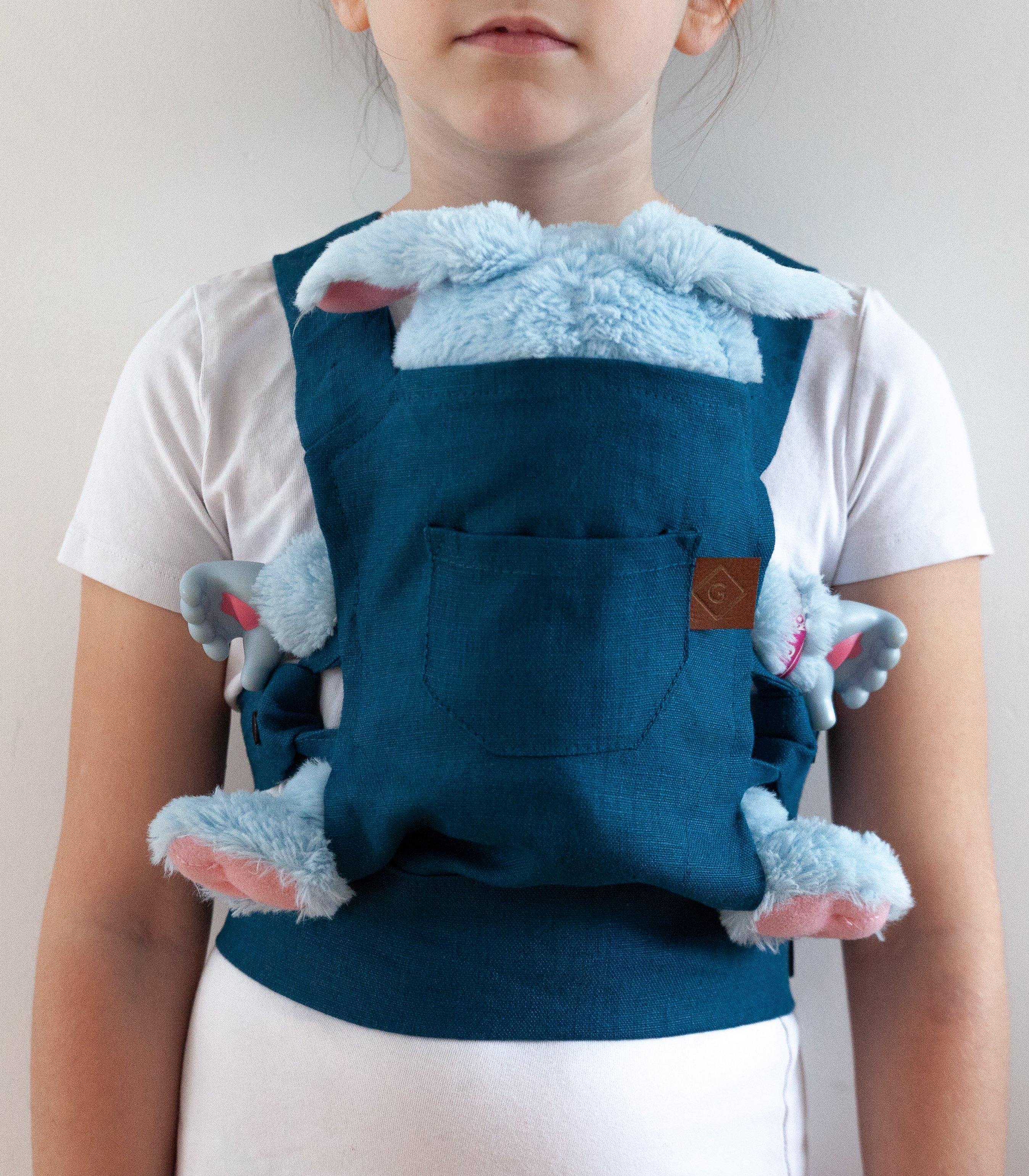 Porte-bébé pour poupée fait de tissu tissé, 100 % coton - PEACOCK’S TAIL -  PROVANCE